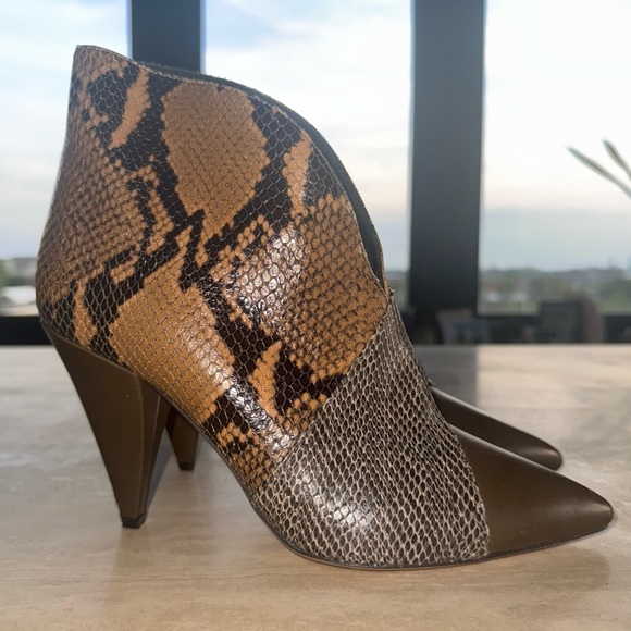 Isabel Marant Archenn Brown & Tan Patchwork Snakeskin Ankle Booties Size 40 - Picture 1 of 11